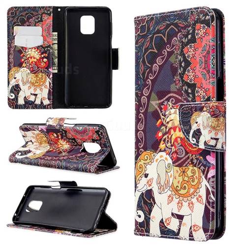 Totem Flower Elephant Leather Wallet Case for Xiaomi Redmi Note 9s / Note9 Pro / Note 9 Pro Max
