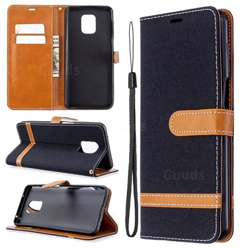 Jeans Cowboy Denim Leather Wallet Case for Xiaomi Redmi Note 9s / Note9 Pro / Note 9 Pro Max - Black