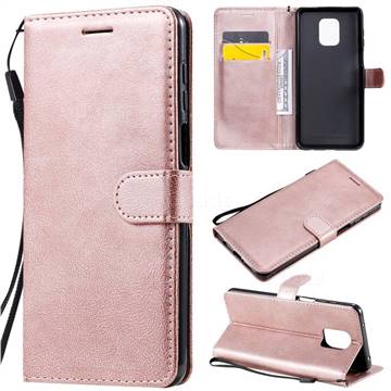 Retro Greek Classic Smooth PU Leather Wallet Phone Case for Xiaomi Redmi Note 9s / Note9 Pro / Note 9 Pro Max - Rose Gold