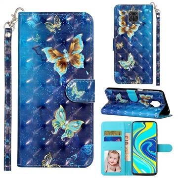 Rankine Butterfly 3D Leather Phone Holster Wallet Case for Xiaomi Redmi Note 9s / Note9 Pro / Note 9 Pro Max