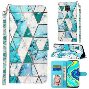 Stitching Marble 3D Leather Phone Holster Wallet Case for Xiaomi Redmi Note 9s / Note9 Pro / Note 9 Pro Max
