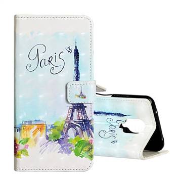 Paris Tower 3D Painted Leather Phone Wallet Case for Xiaomi Redmi Note 9s / Note9 Pro / Note 9 Pro Max