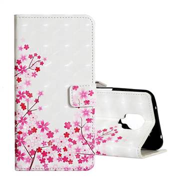 Cherry Blossom 3D Painted Leather Phone Wallet Case for Xiaomi Redmi Note 9s / Note9 Pro / Note 9 Pro Max