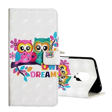 Couple Owl 3D Painted Leather Phone Wallet Case for Xiaomi Redmi Note 9s / Note9 Pro / Note 9 Pro Max