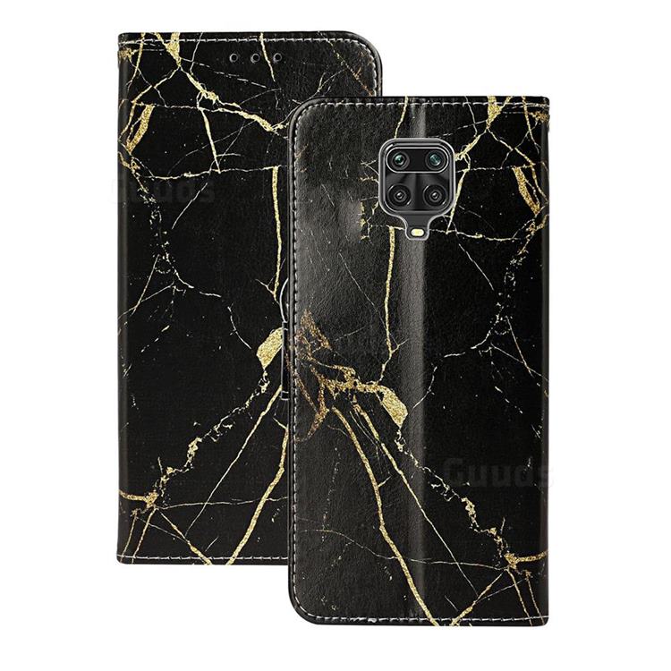 Black Gold Marble PU Leather Wallet Case for Xiaomi Redmi Note 9s / Note9 Pro / Note 9 Pro Max