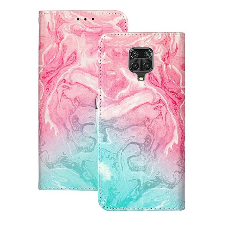 Pink Green Marble PU Leather Wallet Case for Xiaomi Redmi Note 9s / Note9 Pro / Note 9 Pro Max