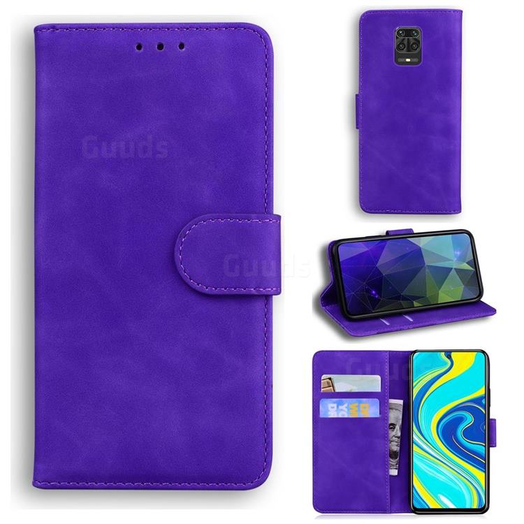 Retro Classic Skin Feel Leather Wallet Phone Case for Xiaomi Redmi Note 9s / Note9 Pro / Note 9 Pro Max - Purple