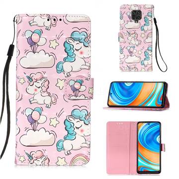 Angel Pony 3D Painted Leather Wallet Case for Xiaomi Redmi Note 9s / Note9 Pro / Note 9 Pro Max