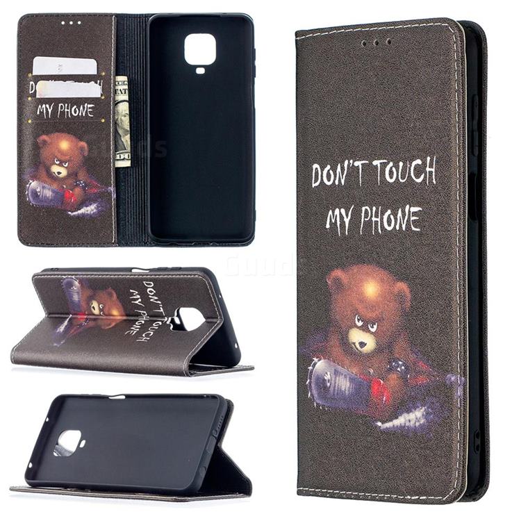 Chainsaw Bear Slim Magnetic Attraction Wallet Flip Cover for Xiaomi Redmi Note 9s / Note9 Pro / Note 9 Pro Max