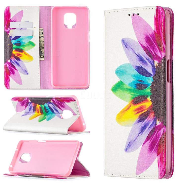 Sun Flower Slim Magnetic Attraction Wallet Flip Cover for Xiaomi Redmi Note 9s / Note9 Pro / Note 9 Pro Max