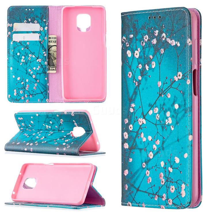 Plum Blossom Slim Magnetic Attraction Wallet Flip Cover for Xiaomi Redmi Note 9s / Note9 Pro / Note 9 Pro Max