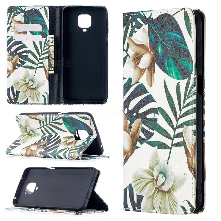 Flower Leaf Slim Magnetic Attraction Wallet Flip Cover for Xiaomi Redmi Note 9s / Note9 Pro / Note 9 Pro Max