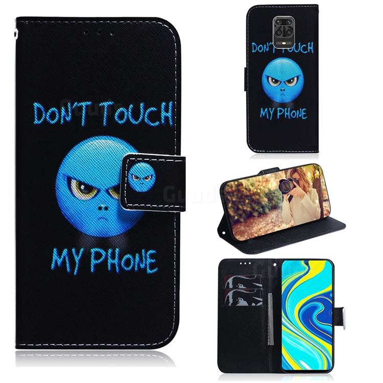 Not Touch My Phone PU Leather Wallet Case for Xiaomi Redmi Note 9s / Note9 Pro / Note 9 Pro Max