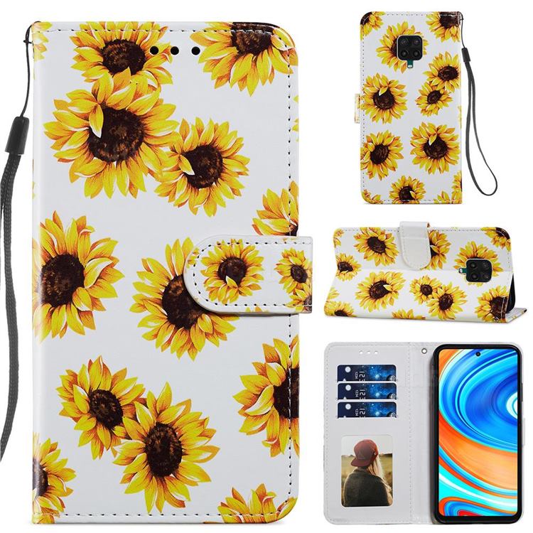 Sunflower Smooth Leather Phone Wallet Case for Xiaomi Redmi Note 9s / Note9 Pro / Note 9 Pro Max