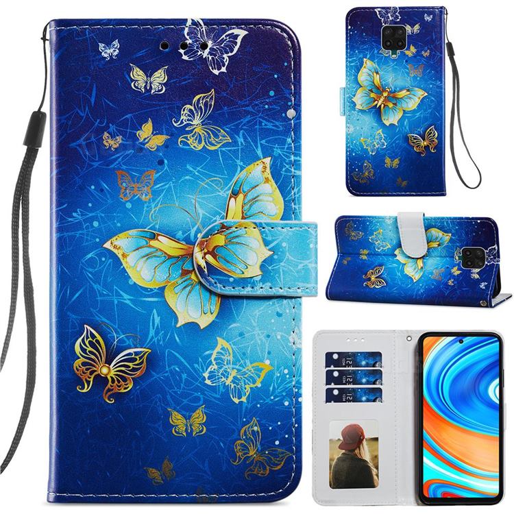 Phnom Penh Butterfly Smooth Leather Phone Wallet Case for Xiaomi Redmi Note 9s / Note9 Pro / Note 9 Pro Max