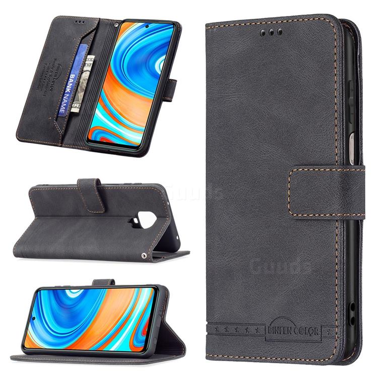 Binfen Color RFID Blocking Leather Wallet Case for Xiaomi Redmi Note 9s / Note9 Pro / Note 9 Pro Max - Black