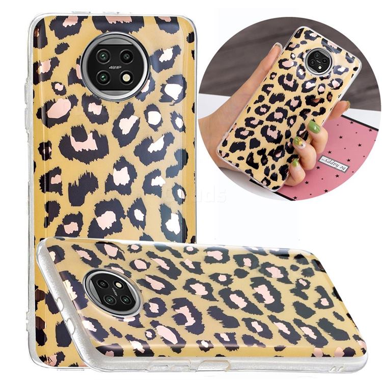Leopard Galvanized Rose Gold Marble Phone Back Cover for Xiaomi Redmi Note 9T