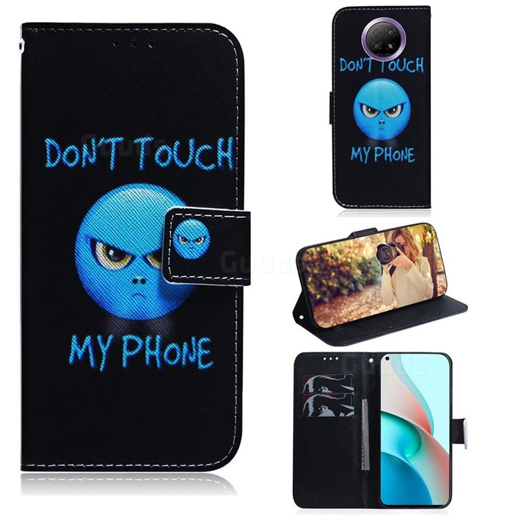 Not Touch My Phone PU Leather Wallet Case for Xiaomi Redmi Note 9T