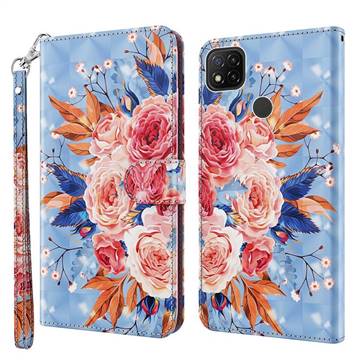 Rose Flower 3D Painted Leather Wallet Case for Mi Xiaomi Poco C3