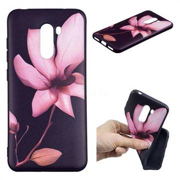 Lotus Flower 3D Embossed Relief Black Soft Back Cover for Mi Xiaomi Pocophone F1