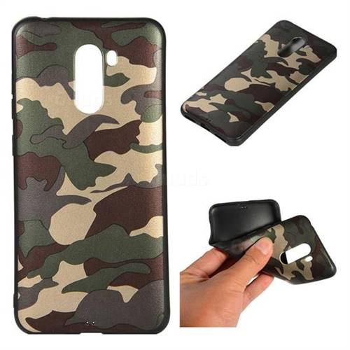 Camouflage Soft TPU Back Cover for Mi Xiaomi Pocophone F1 - Gold Green