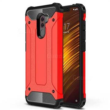 King Kong Armor Premium Shockproof Dual Layer Rugged Hard Cover for Mi Xiaomi Pocophone F1 - Big Red