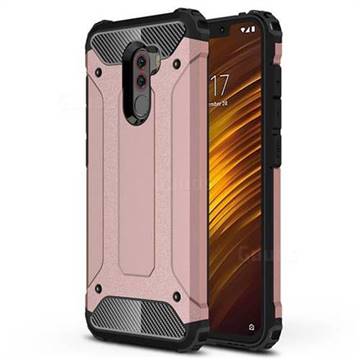 King Kong Armor Premium Shockproof Dual Layer Rugged Hard Cover for Mi Xiaomi Pocophone F1 - Rose Gold