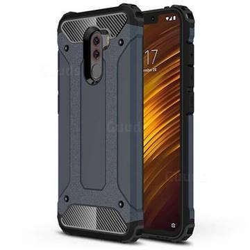 King Kong Armor Premium Shockproof Dual Layer Rugged Hard Cover for Mi Xiaomi Pocophone F1 - Navy