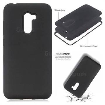 Matte PC + Silicone Shockproof Phone Back Cover Case for Mi Xiaomi Pocophone F1 - Black