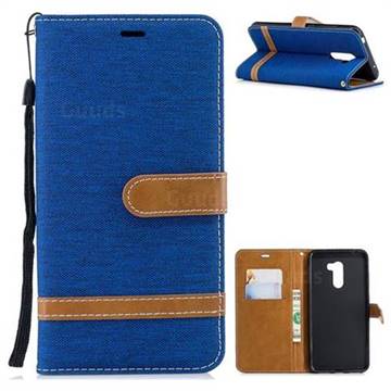 Jeans Cowboy Denim Leather Wallet Case for Mi Xiaomi Pocophone F1 - Sapphire
