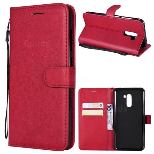 Retro Greek Classic Smooth PU Leather Wallet Phone Case for Mi Xiaomi Pocophone F1 - Red