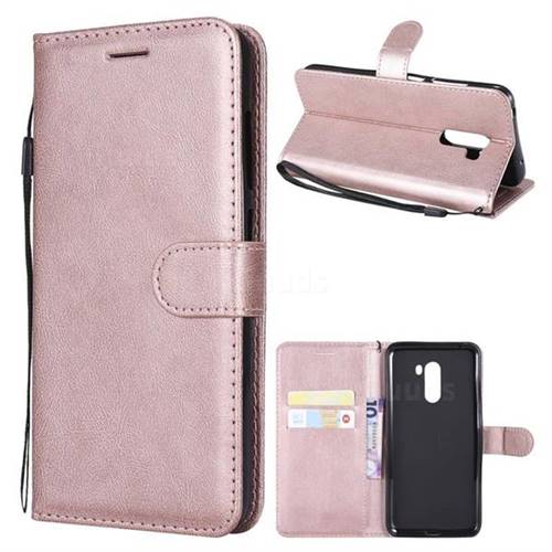 Retro Greek Classic Smooth PU Leather Wallet Phone Case for Mi Xiaomi Pocophone F1 - Rose Gold