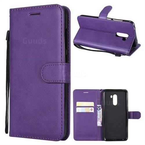 Retro Greek Classic Smooth PU Leather Wallet Phone Case for Mi Xiaomi Pocophone F1 - Purple