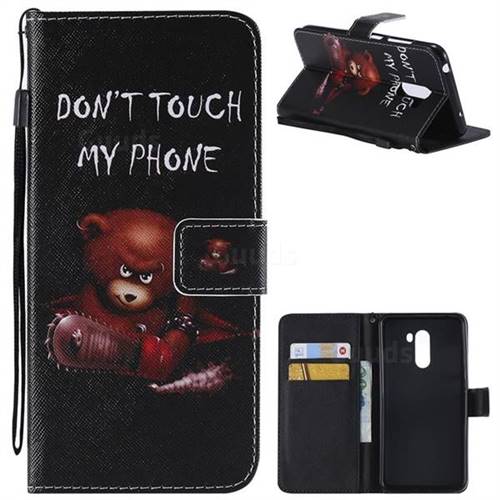 Angry Bear PU Leather Wallet Case for Mi Xiaomi Pocophone F1