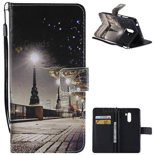 City Night View PU Leather Wallet Case for Mi Xiaomi Pocophone F1