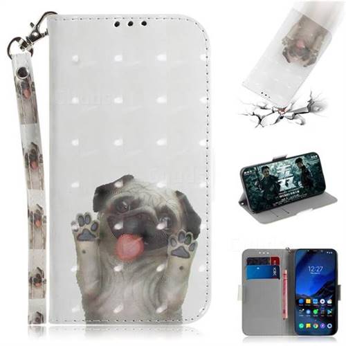Pug Dog 3D Painted Leather Wallet Phone Case for Mi Xiaomi Pocophone F1