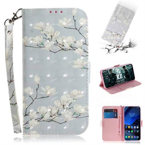 Magnolia Flower 3D Painted Leather Wallet Phone Case for Mi Xiaomi Pocophone F1