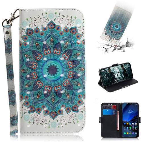 Peacock Mandala 3D Painted Leather Wallet Phone Case for Mi Xiaomi Pocophone F1