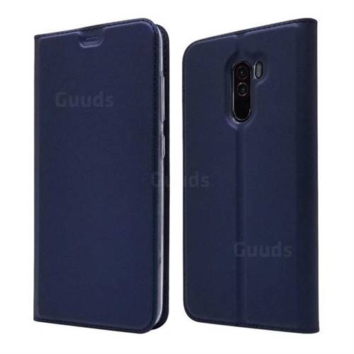 Ultra Slim Card Magnetic Automatic Suction Leather Wallet Case for Mi Xiaomi Pocophone F1 - Royal Blue