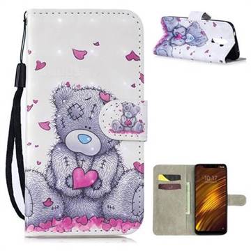 Love Panda 3D Painted Leather Wallet Phone Case for Mi Xiaomi Pocophone F1