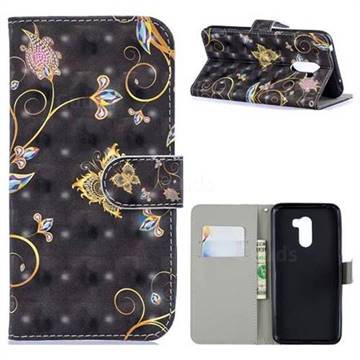 Black Butterfly 3D Painted Leather Phone Wallet Case for Mi Xiaomi Pocophone F1