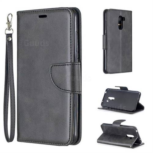 Classic Sheepskin PU Leather Phone Wallet Case for Mi Xiaomi Pocophone F1 - Black