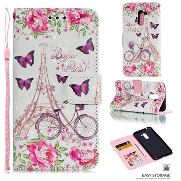 Bicycle Flower Tower 3D Painted Leather Phone Wallet Case for Mi Xiaomi Pocophone F1