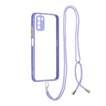 Necklace Cross-body Lanyard Strap Cord Phone Case Cover for Mi Xiaomi Poco M3 - Purple