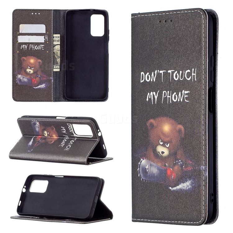 Chainsaw Bear Slim Magnetic Attraction Wallet Flip Cover for Mi Xiaomi Poco M3
