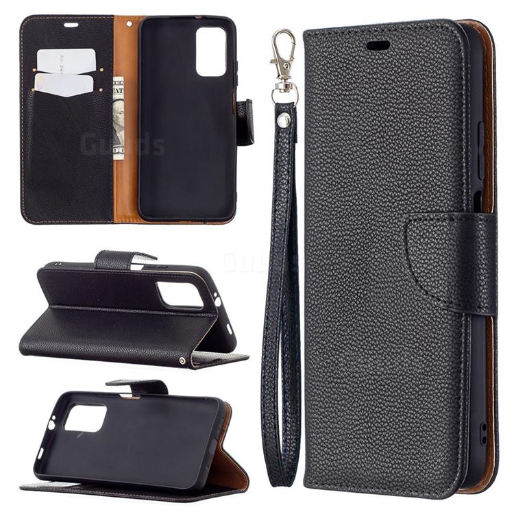 Classic Luxury Litchi Leather Phone Wallet Case for Mi Xiaomi Poco M3 - Black