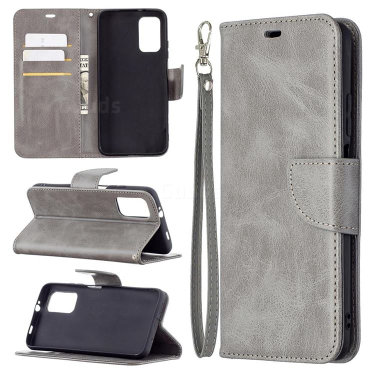 Classic Sheepskin PU Leather Phone Wallet Case for Mi Xiaomi Poco M3 - Gray
