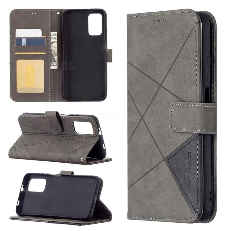 Binfen Color BF05 Prismatic Slim Wallet Flip Cover for Mi Xiaomi Poco M3 - Gray