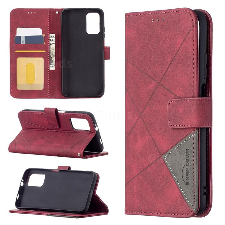 Binfen Color BF05 Prismatic Slim Wallet Flip Cover for Mi Xiaomi Poco M3 - Red