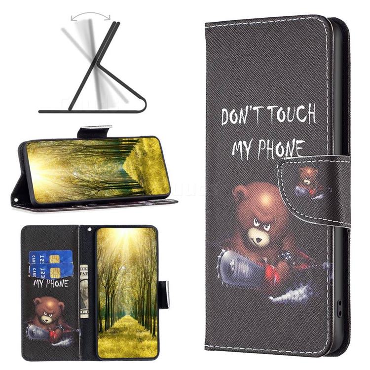 Chainsaw Bear Leather Wallet Case for Mi Xiaomi Poco M4 Pro 4G